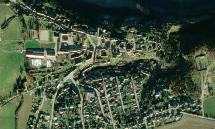 Kostel svaté Kateřiny (Tetín) – letecký pohled