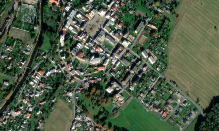 kostel svaté Kateřiny (Vidnava) – letecký pohled