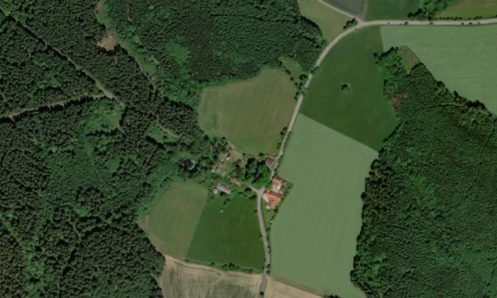 kostel svaté Kunhuty (Polom) – letecký pohled
