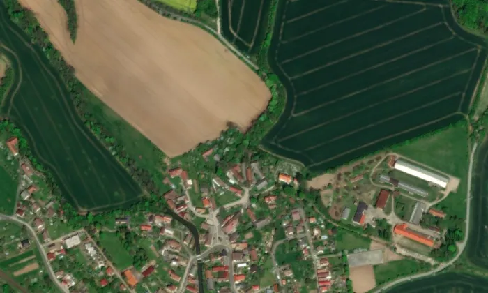 Kostel svaté Máří Magdaleny (Jeřice) – letecký pohled