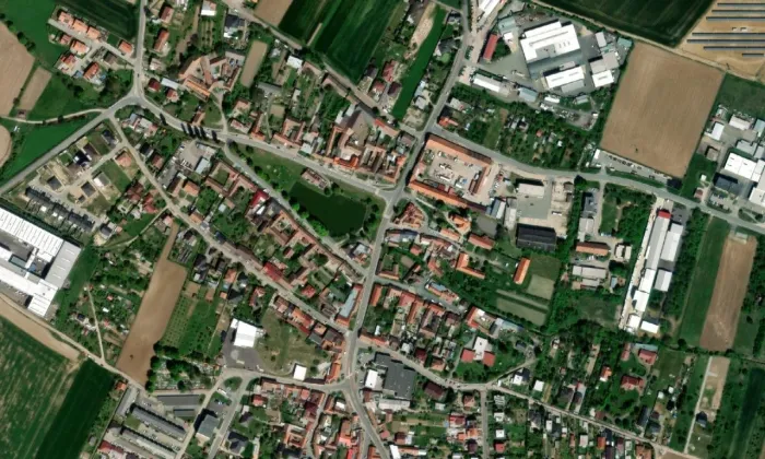 kostel svaté Markéty (Přímětice) – letecký pohled