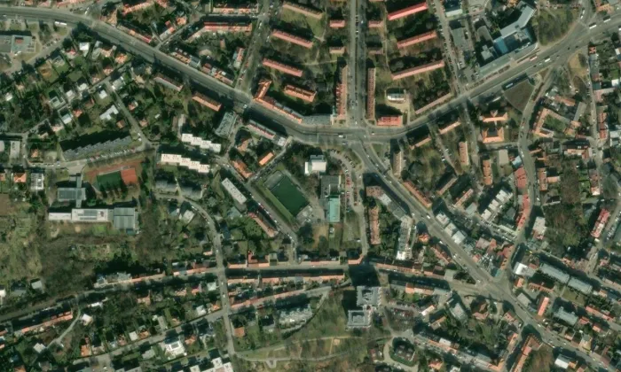 Kostel svaté Terezie od Dítěte Ježíše – letecký pohled
