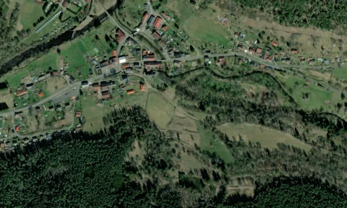 Kostel svatého Bartoloměje (Rejštejn) – letecký pohled