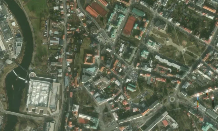 kostel svatého Bonaventury – letecký pohled