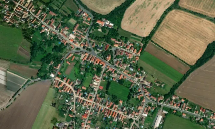 Kostel svatého Havla (Čečelice) – letecký pohled