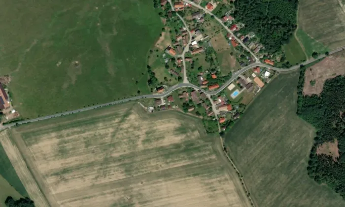 kostel svatého Havla (Hošťalovice) – letecký pohled
