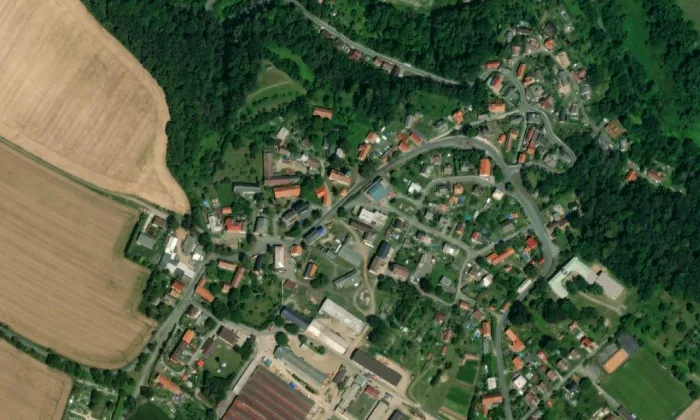 Kostel svatého Havla (Skalsko) – letecký pohled