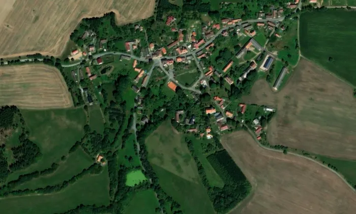 Kostel svatého Havla (Střezimíř) – letecký pohled