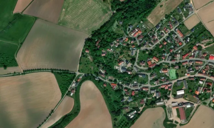 Kostel svatého Jakuba (Černčice) – letecký pohled