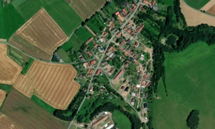 kostel svatého Jakuba (Bukov) – letecký pohled