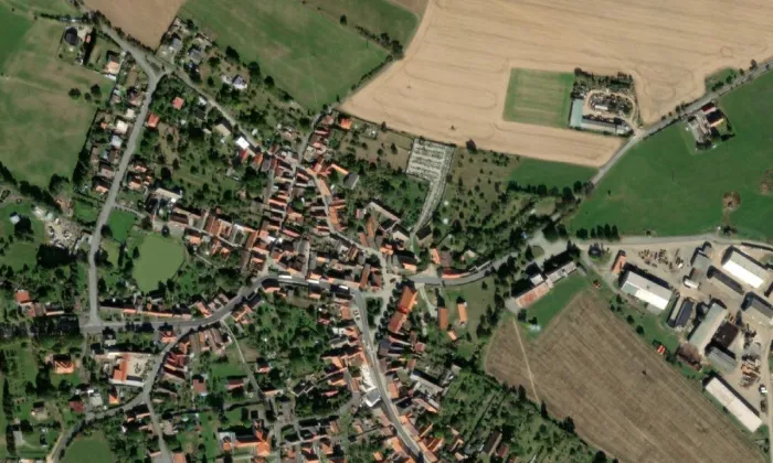 Kostel svatého Jakuba (Kasejovice) – letecký pohled