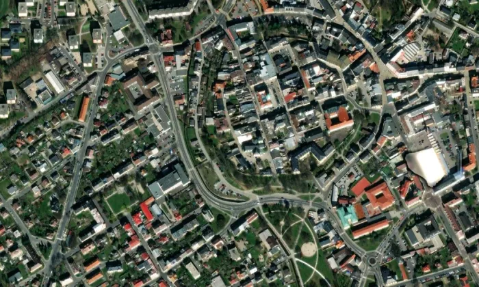 Kostel svatého Jana Křtitele (Šumperk) – letecký pohled
