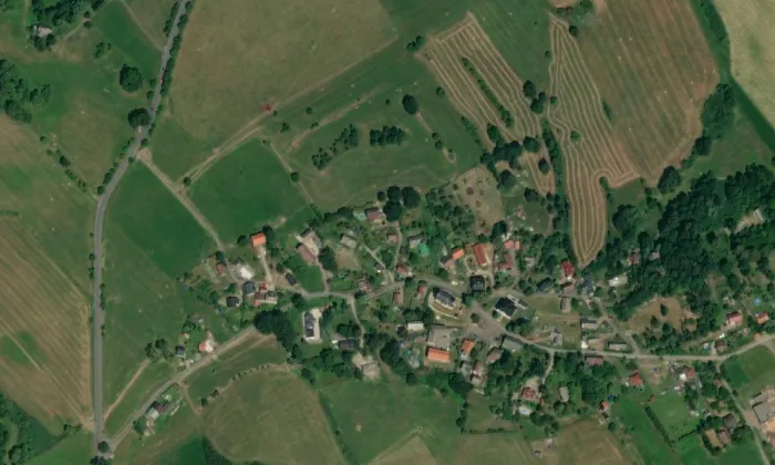 Kostel svatého Jana Křtitele (Brenná) – letecký pohled