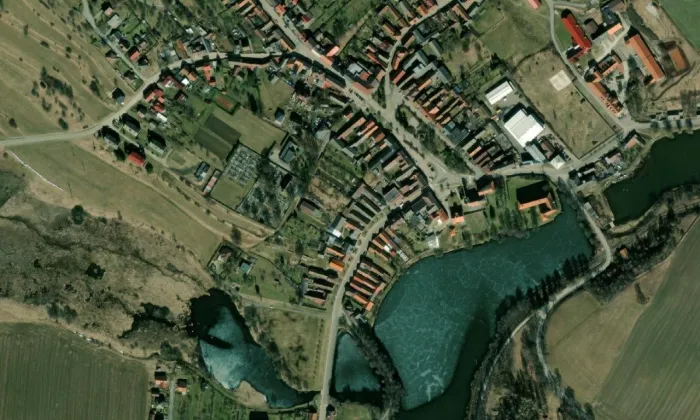 kostel svatého Jana Křtitele (Horní Cerekev) – letecký pohled