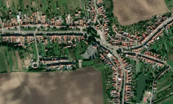 kostel svatého Jana Křtitele (Hovorany) – letecký pohled