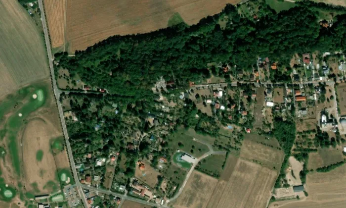 Kostel svatého Jana Křtitele (Třebeš) – letecký pohled