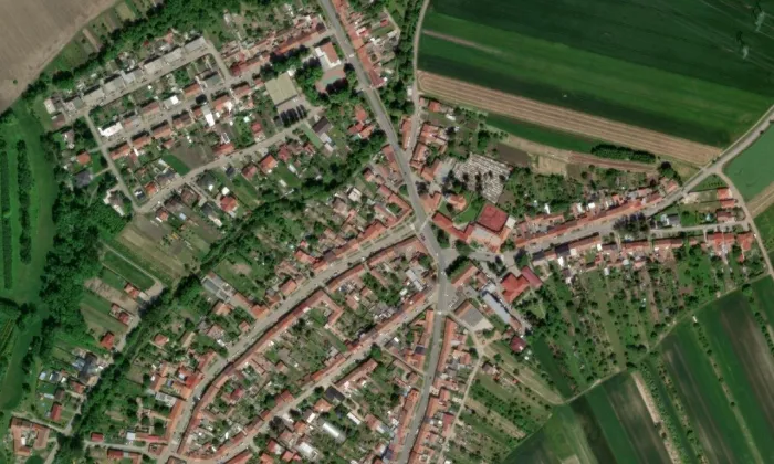 kostel svatého Jana Křtitele (Telnice) – letecký pohled