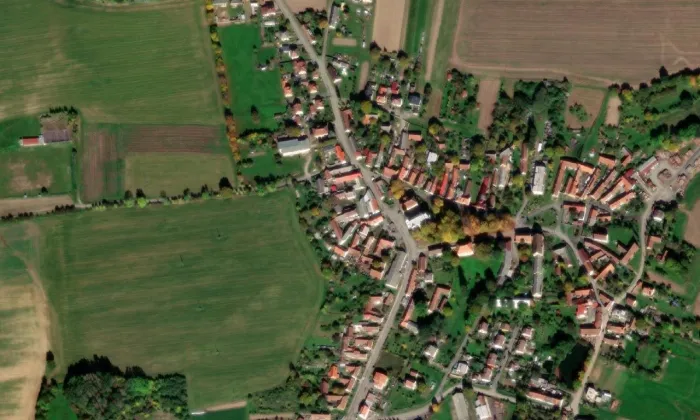 kostel svatého Jana Křtitele (Velká Chyška) – letecký pohled