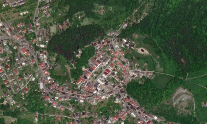 Kostel svatého Jana Nepomuckého (Štramberk) – letecký pohled