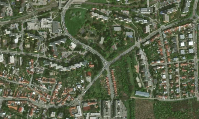 kostel svatého Jana Nepomuckého (Starý Lískovec) – letecký pohled