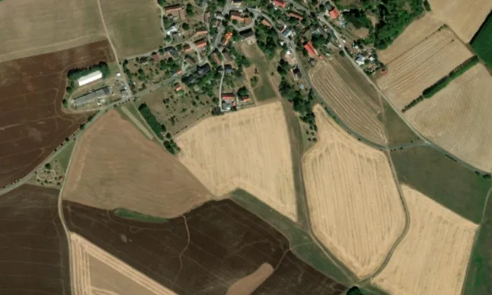 Kostel svatého Jiří (Hřídelec) – letecký pohled