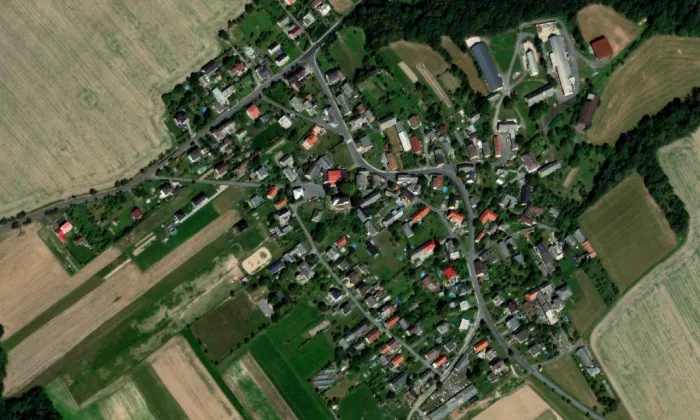 Kostel svatého Jiří (Lubojaty) – letecký pohled