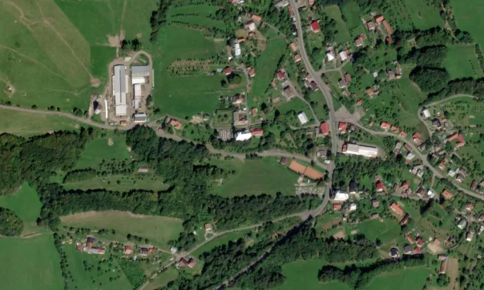Kostel svatého Jiří (Pozděchov) – letecký pohled