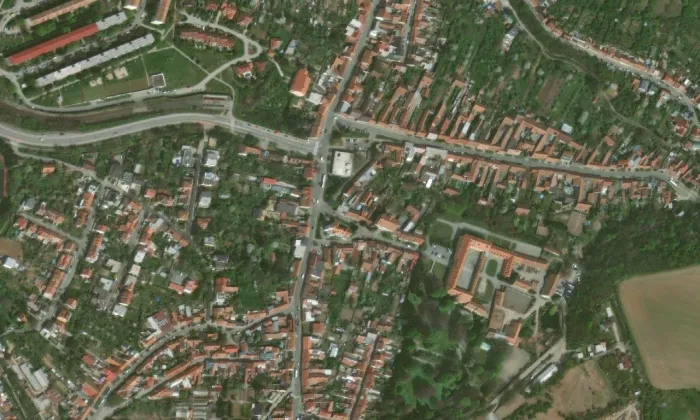 kostel svatého Jiljí (Líšeň) – letecký pohled