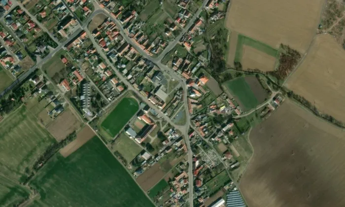 kostel svatého Jiljí (Prosiměřice) – letecký pohled