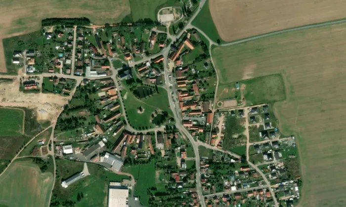 Kostel svatého Josefa (Úherce) – letecký pohled