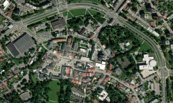 Kostel svatého Marka (Fryštát) – letecký pohled