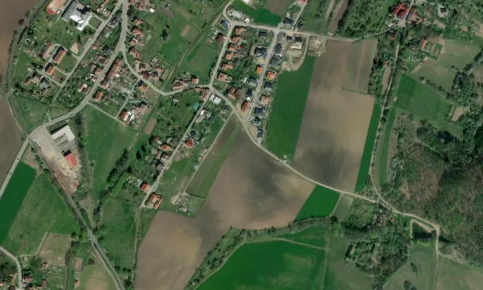 Kostel svatého Marka (Knínice) – letecký pohled