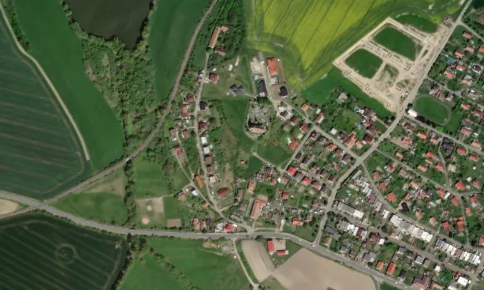 kostel svatého Marka (Markovice) – letecký pohled
