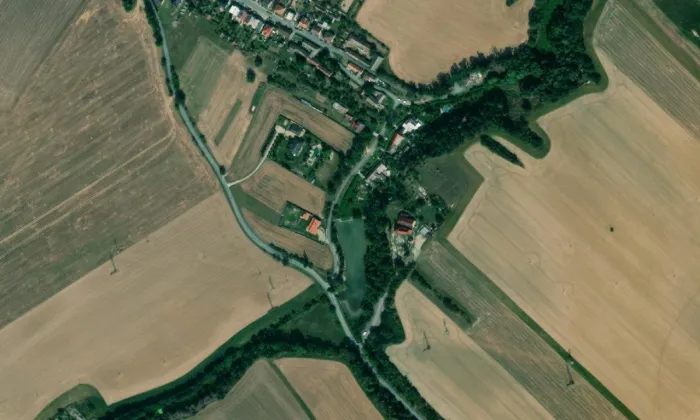 kostel svatého Marka (Střítež) – letecký pohled