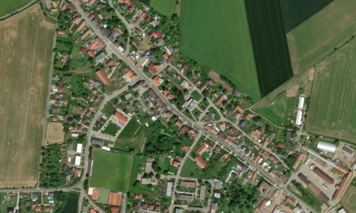 Kostel svatého Marka Evangelisty – letecký pohled