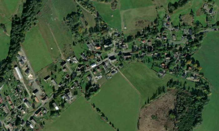 Kostel svatého Martina (Široká Niva) – letecký pohled