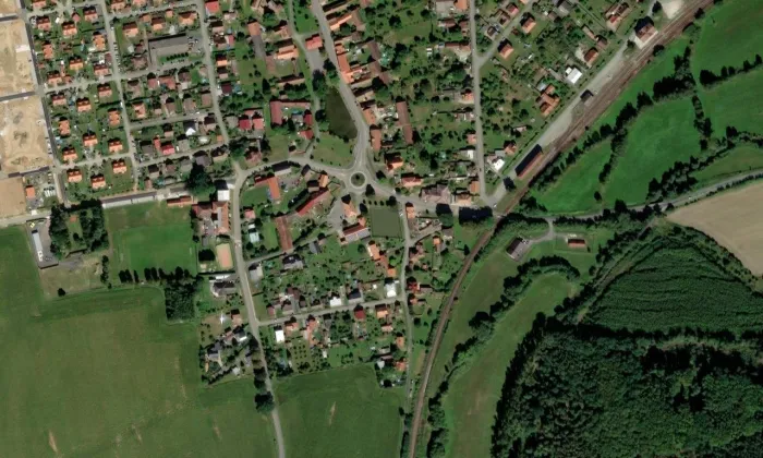 kostel svatého Martina (Blížejov) – letecký pohled
