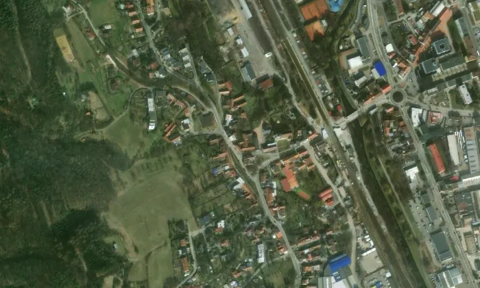 kostel svatého Martina (Blansko) – letecký pohled