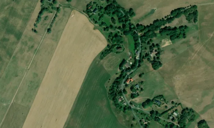 Kostel svatého Martina (Dolní Oldřiš) – letecký pohled