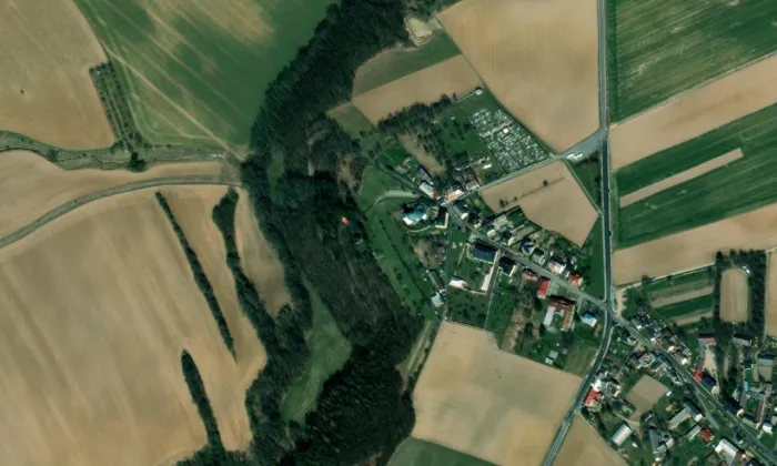 Kostel svatého Martina (Měrotín) – letecký pohled