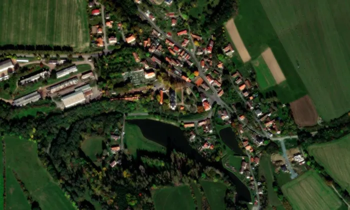 Kostel svatého Martina (Onšov) – letecký pohled