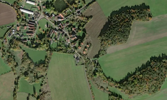 Kostel svatého Martina (Racov) – letecký pohled