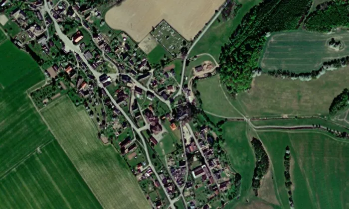 Kostel svatého Martina (Rohle) – letecký pohled
