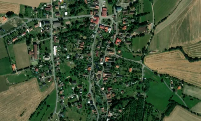 kostel svatého Martina (Rovečné) – letecký pohled