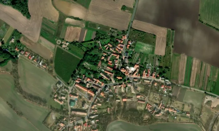 Kostel svatého Martina (Solany) – letecký pohled