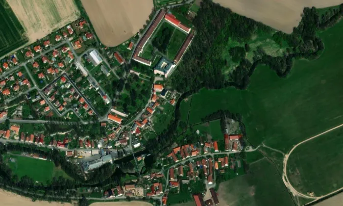 kostel svatého Martina (Zámrsk) – letecký pohled