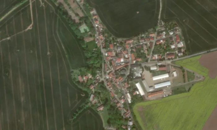 Kostel svatého Martina (Zibohlavy) – letecký pohled
