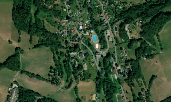 Kostel svatého Martina (Zlatá Olešnice) – letecký pohled