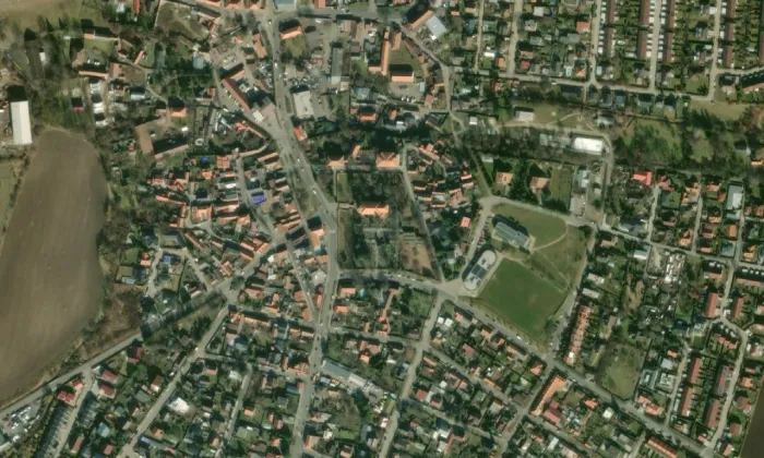 Kostel svatého Martina z Tours (Líbeznice) – letecký pohled
