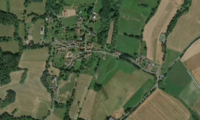 kostel svatého Matouše (Křištín) – letecký pohled